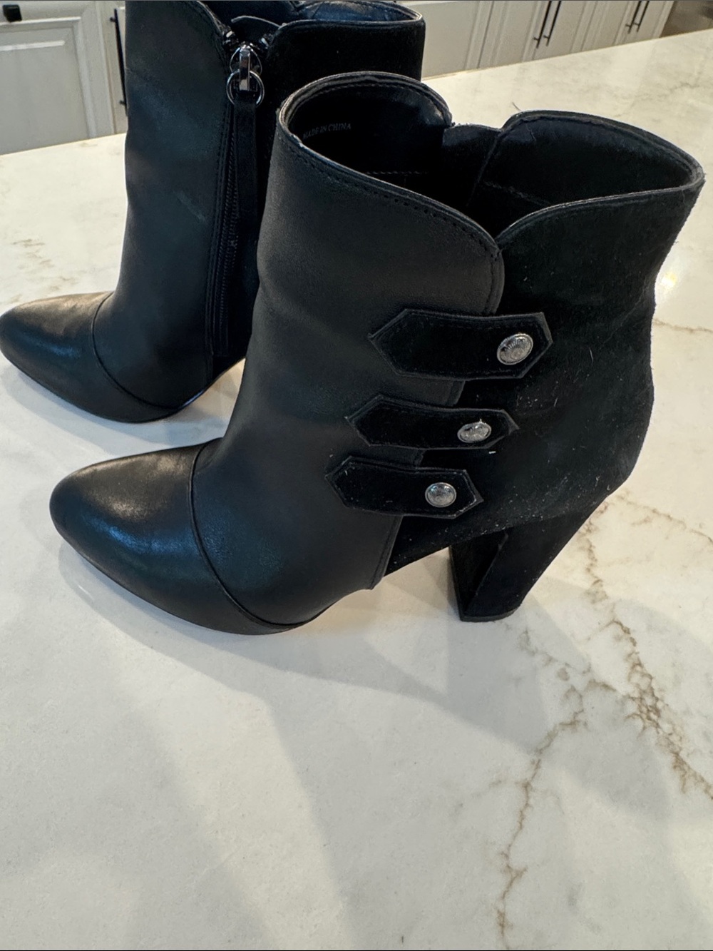 Black Women's Ankle Boots with Decorative Straps  White HouseBlack Market
